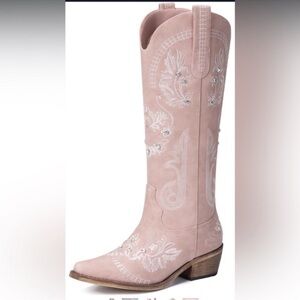 Tall Pink Cowboy Boots New